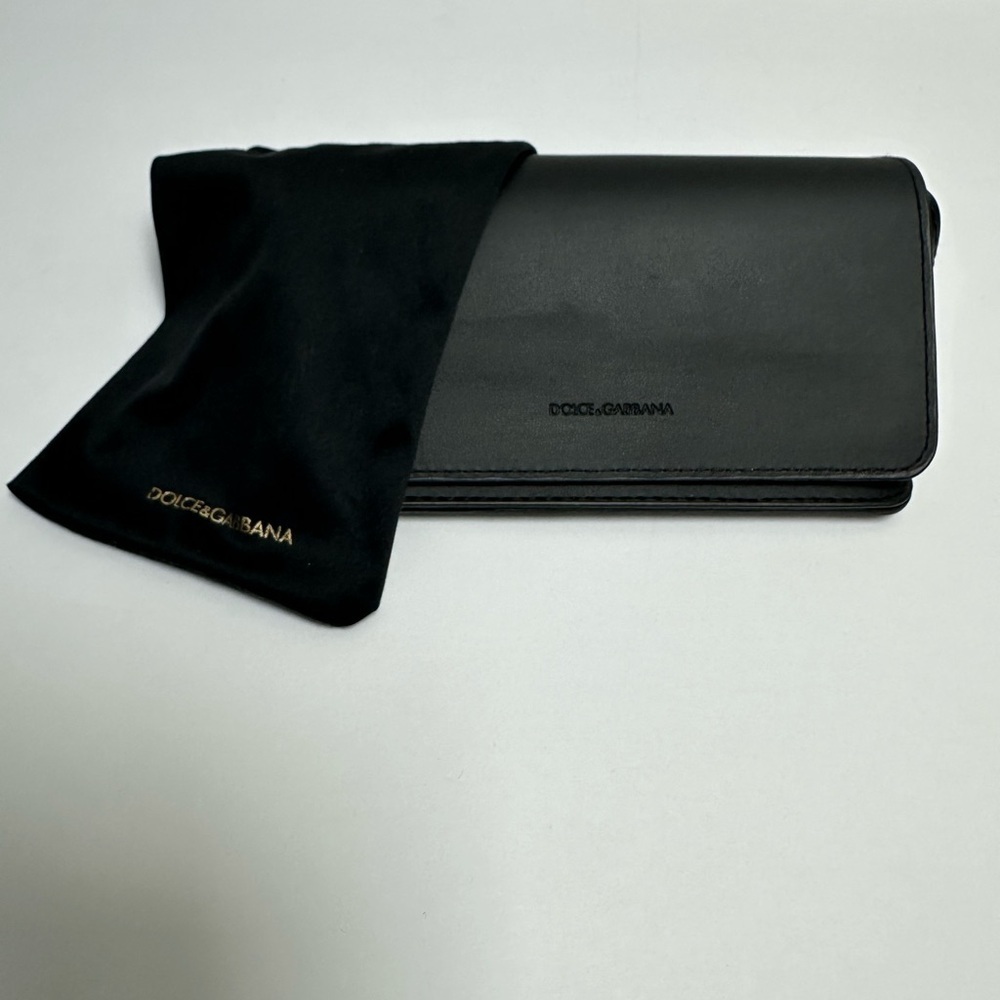 Dolce & Gabbana Black semi hard glass case and dust bag holder